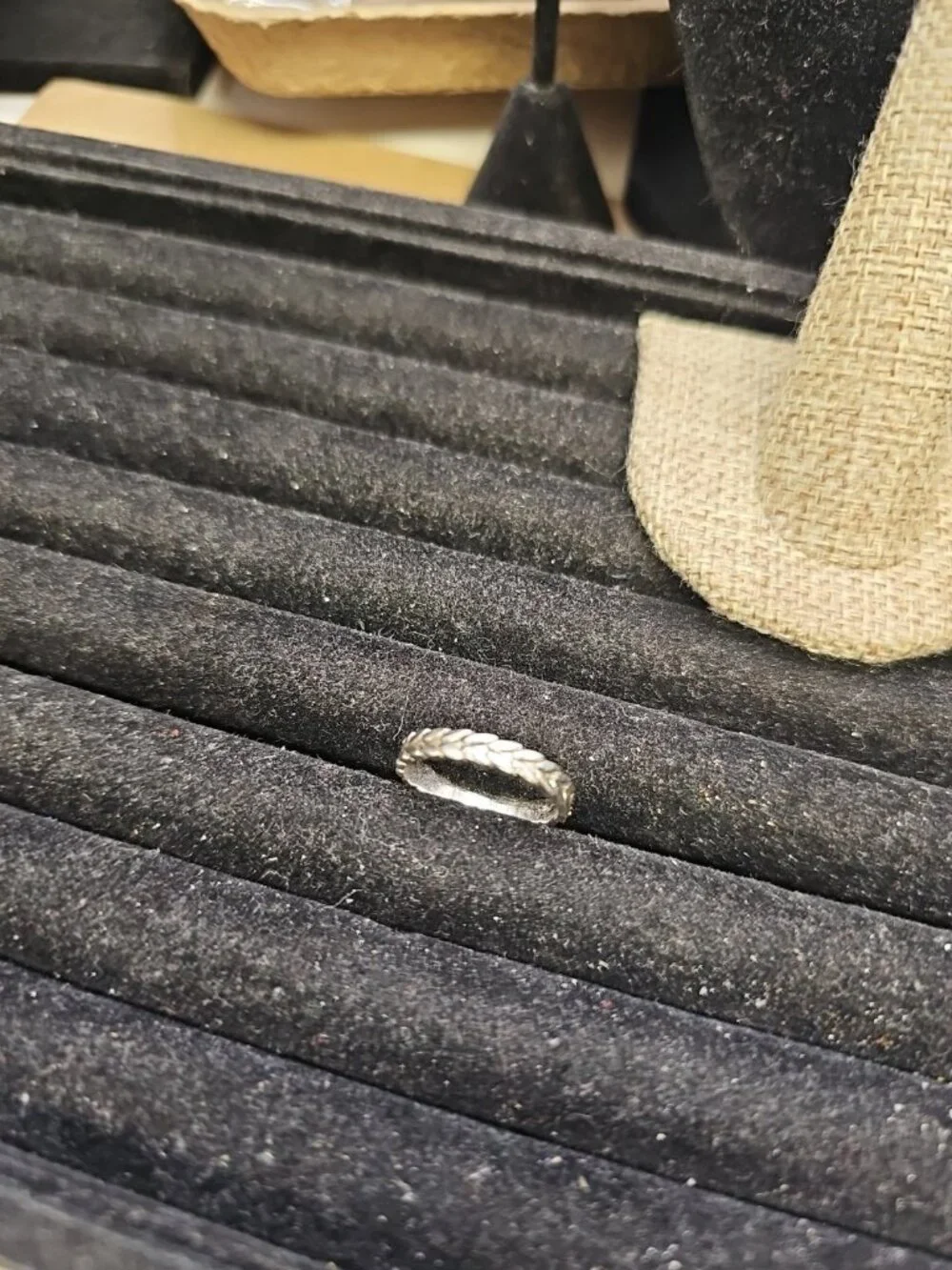 Ring Size 6.75  .925 Silver Wheat Design